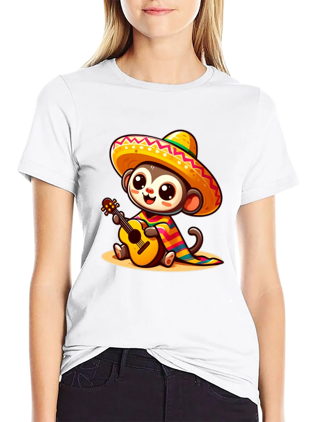 Monkey in Sombrero T-Shirt - Guitar Playing product image 11
