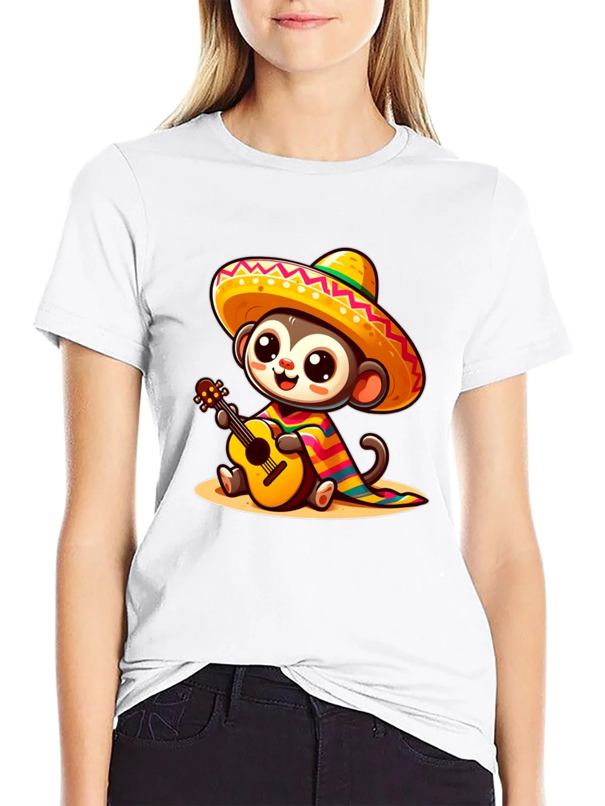 Monkey in Sombrero T-Shirt - Guitar Playing product image 11