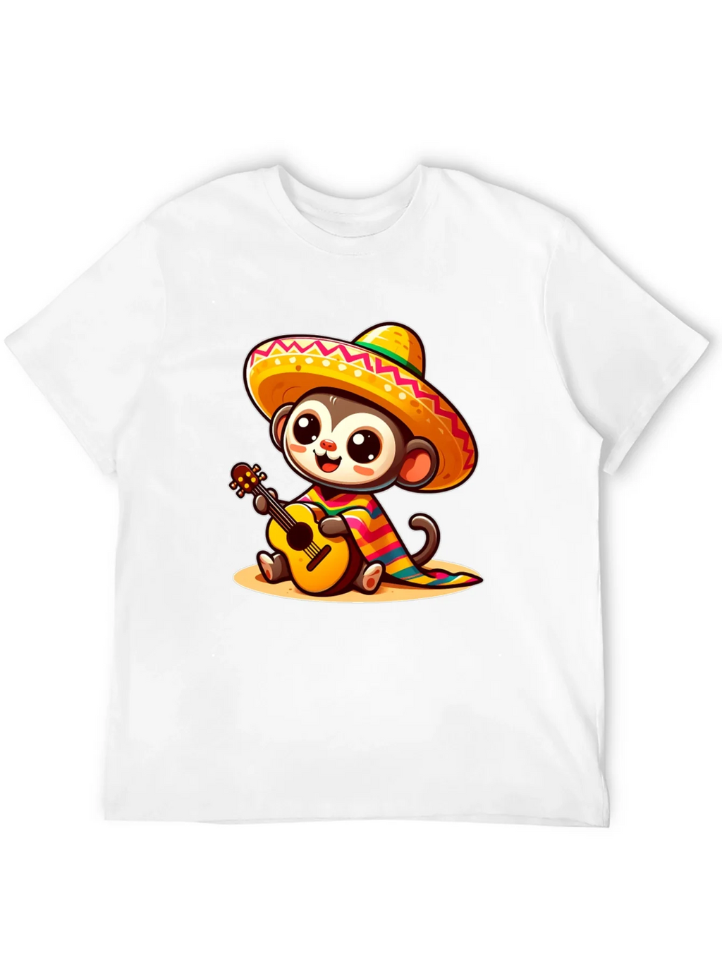 Monkey in Sombrero T-Shirt - Guitar Playing product image 3