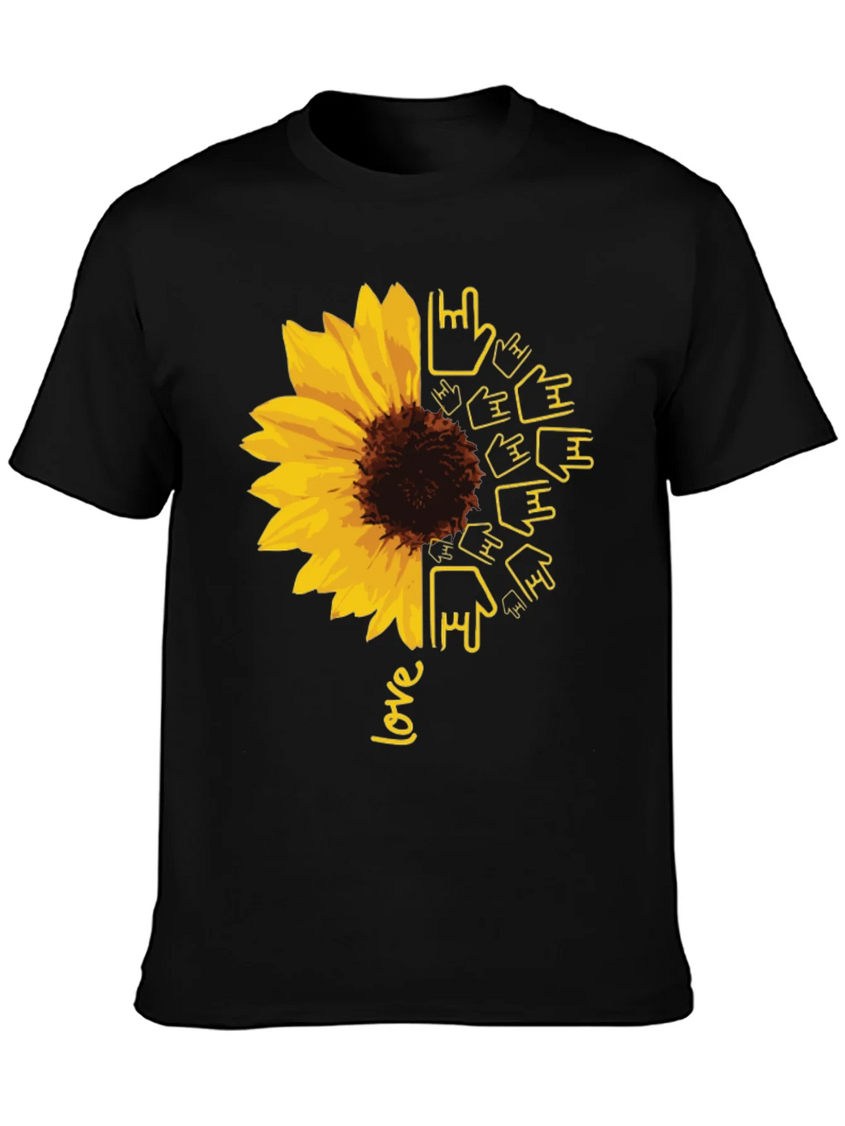Sunflower ASL Love Graphic T-Shirt product image 6
