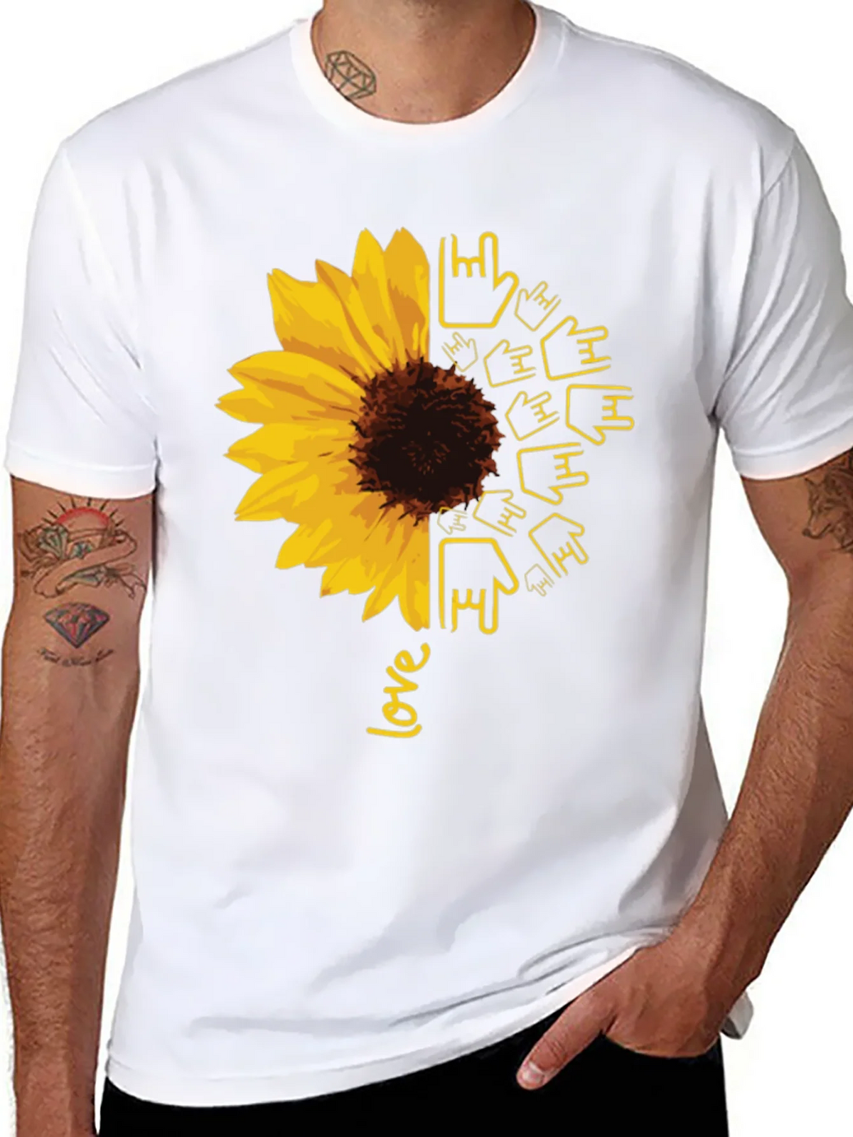 Sunflower ASL Love Graphic T-Shirt product image 10