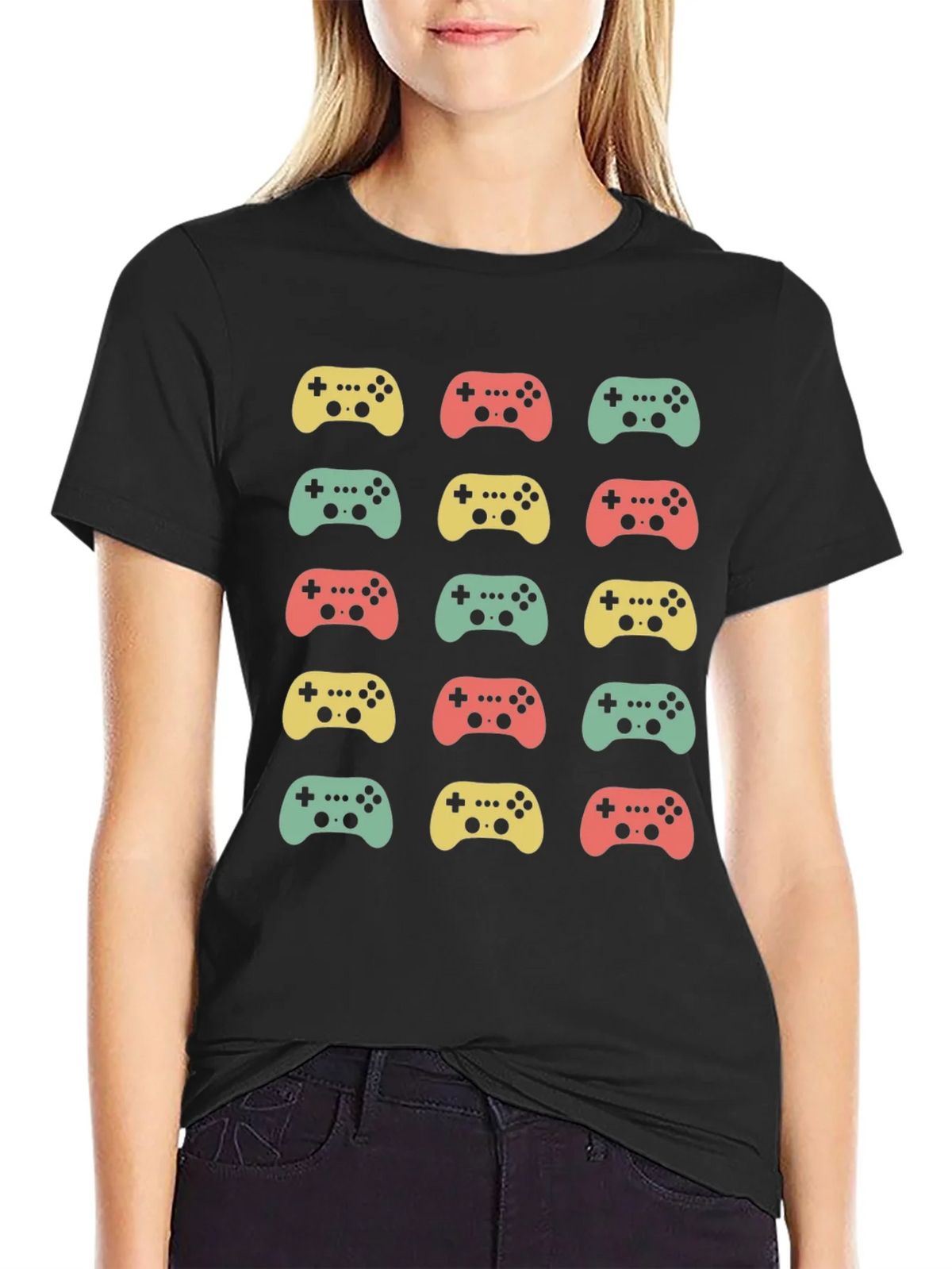 Retro Gaming Controller Pattern T-Shirt product image 3