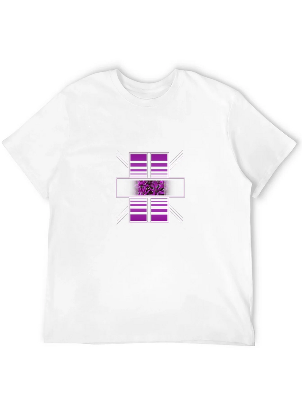 Modern Graphic Black T-Shirt with Purple Abstract Design product image 3
