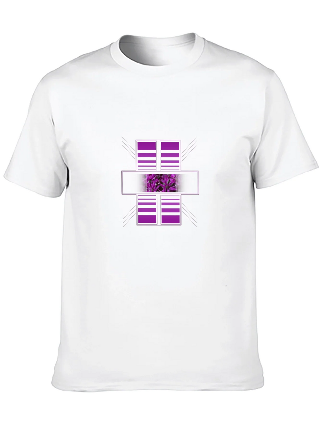 Modern Graphic Black T-Shirt with Purple Abstract Design product image 12