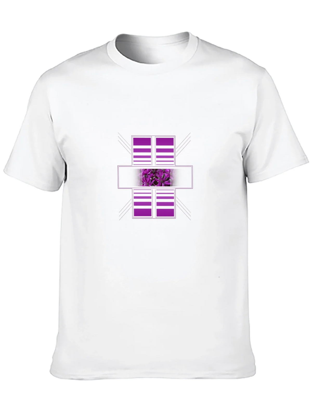 Modern Graphic Black T-Shirt with Purple Abstract Design product image 12