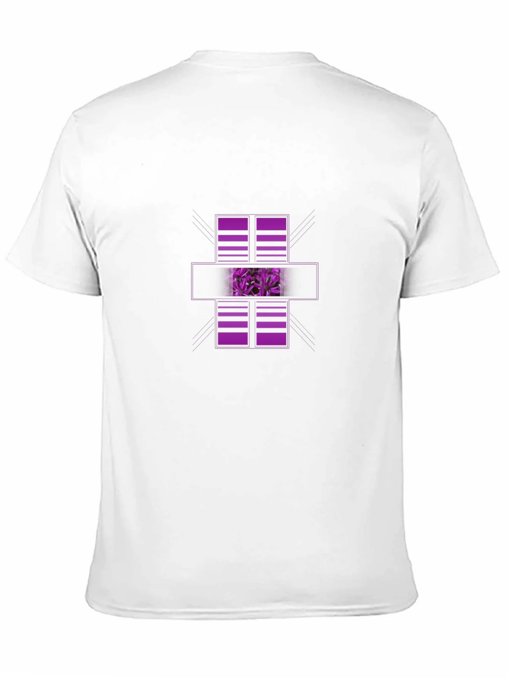 Modern Graphic Black T-Shirt with Purple Abstract Design product image 2