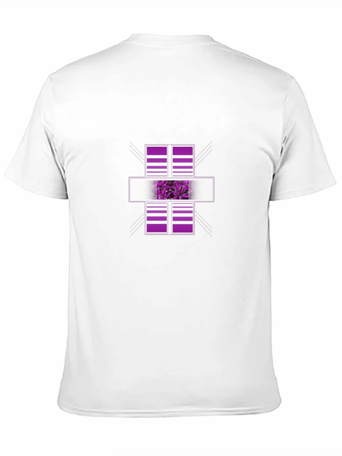 Modern Graphic Black T-Shirt with Purple Abstract Design product image 2