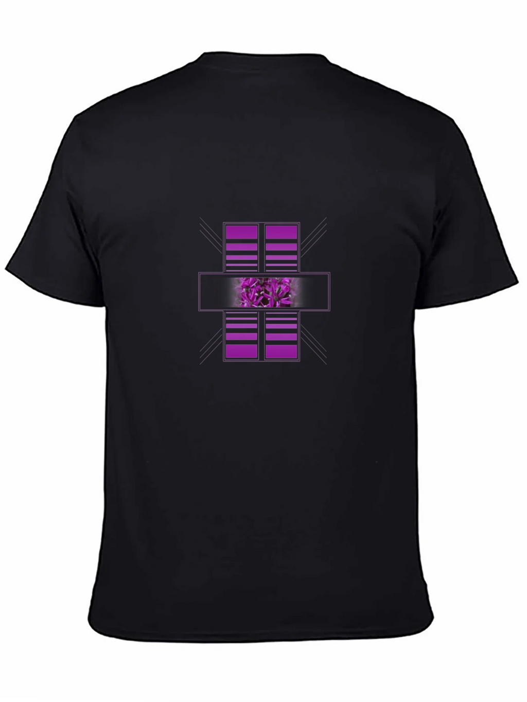 Modern Graphic Black T-Shirt with Purple Abstract Design product image 7