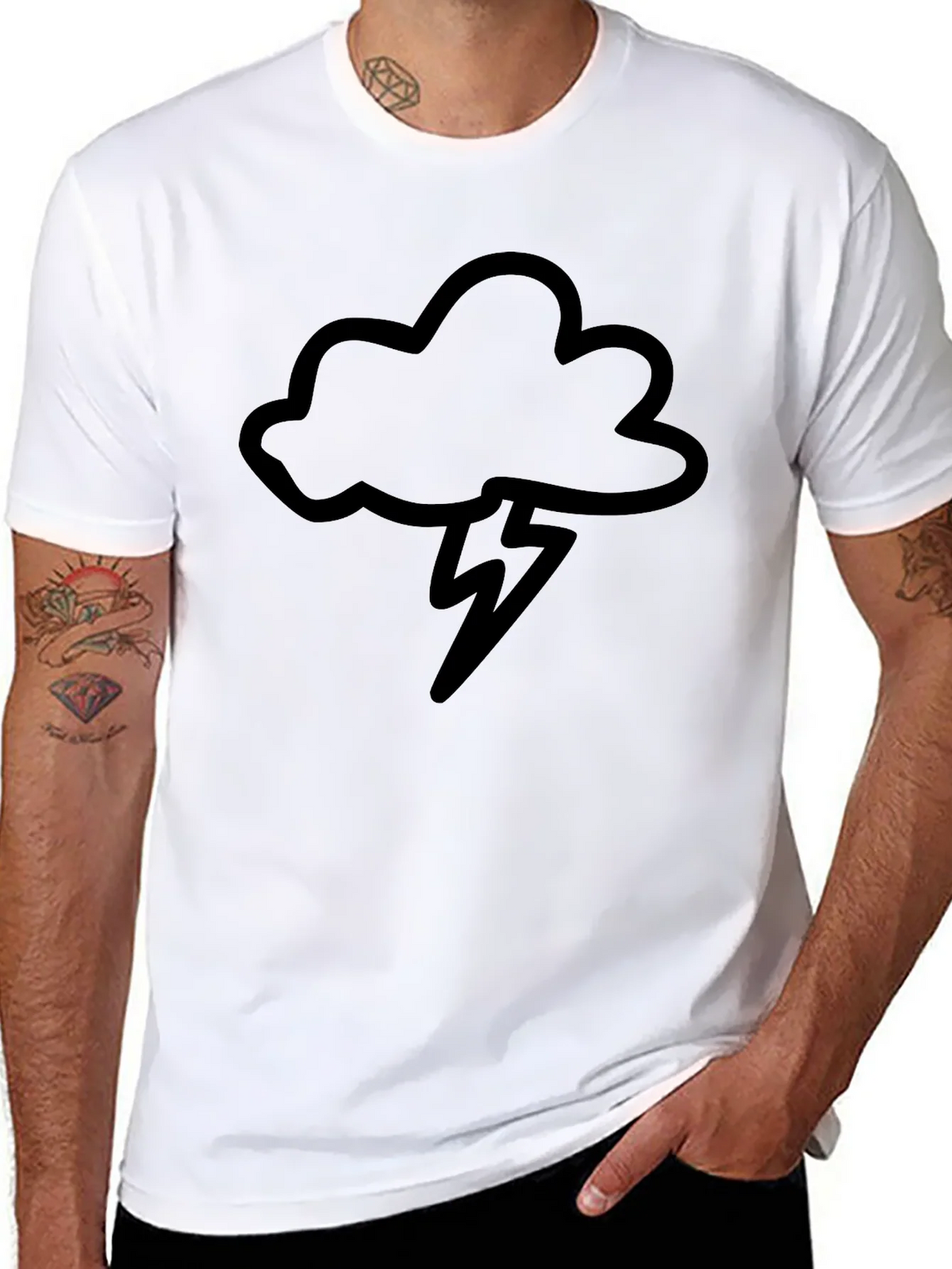 Black Cloud & Lightning Bolt Graphic Tee product image 10