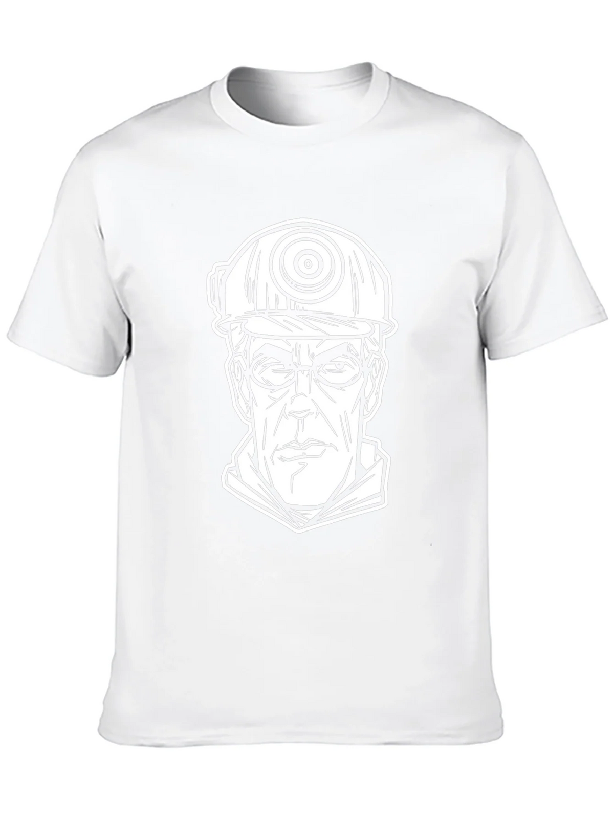 Cartoon Miner Graphic Tee - Black Cotton T-Shirt product image 12