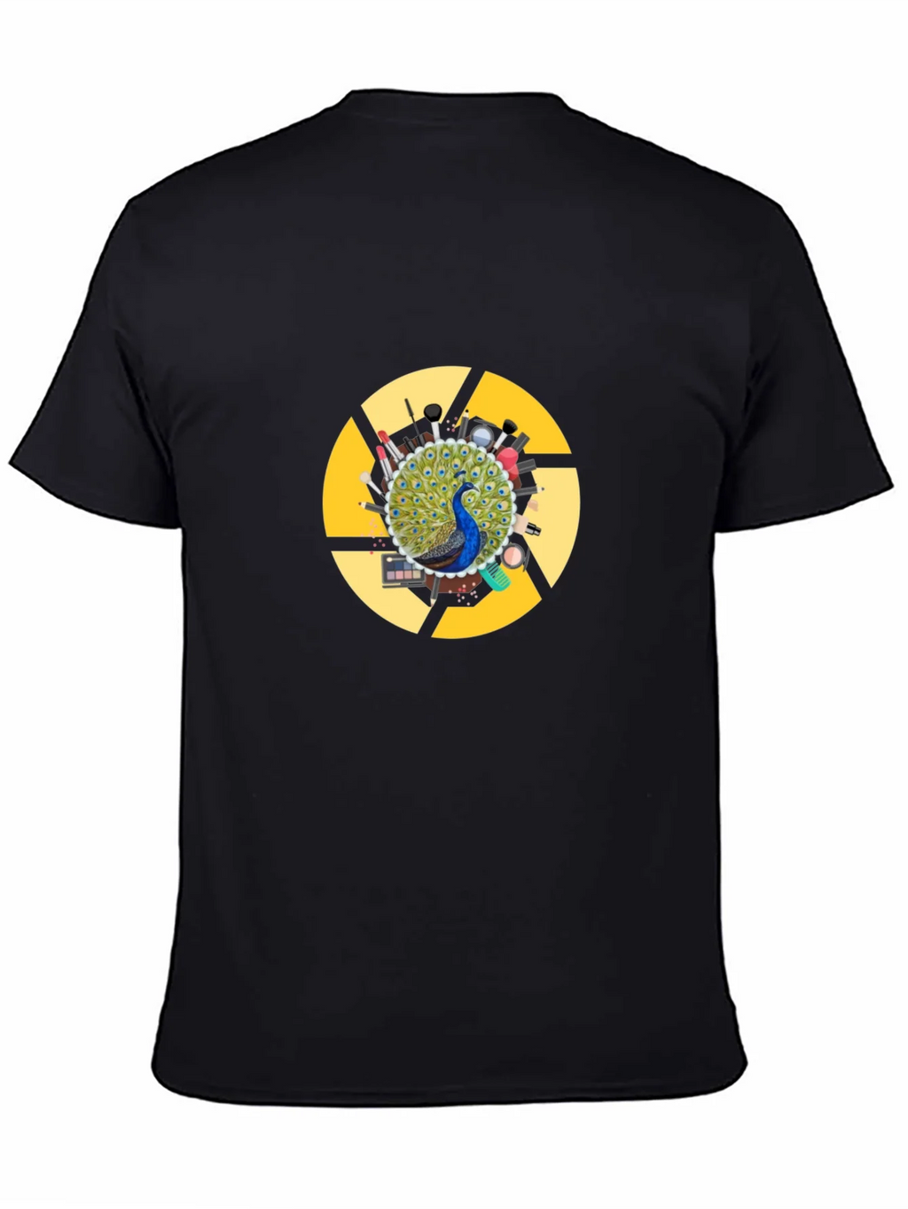 Peacock Makeup Artist T-Shirt - Black Cotton Blend product image 7