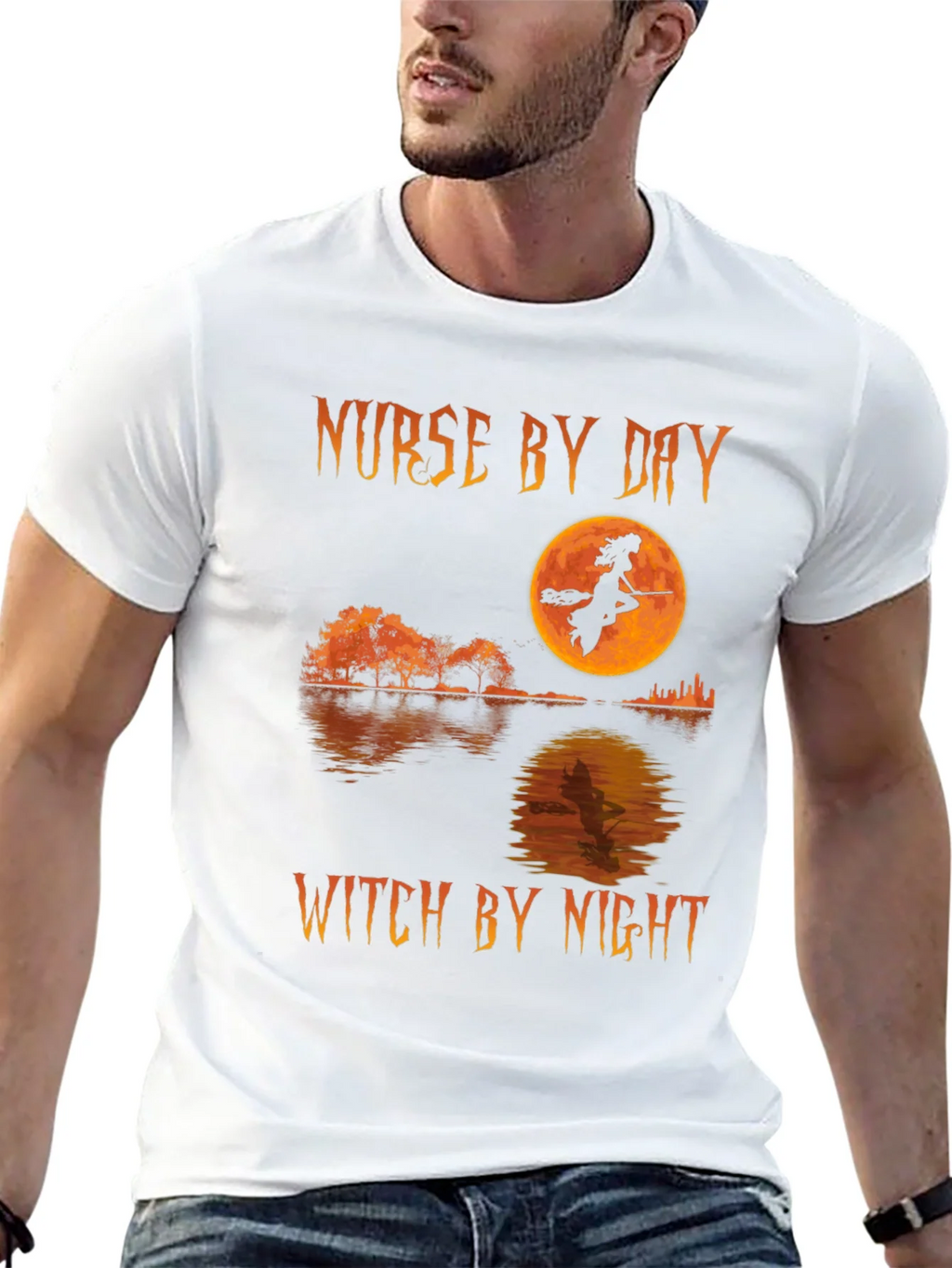 Nurse by Day Witch by Night Halloween T-Shirt product image 4