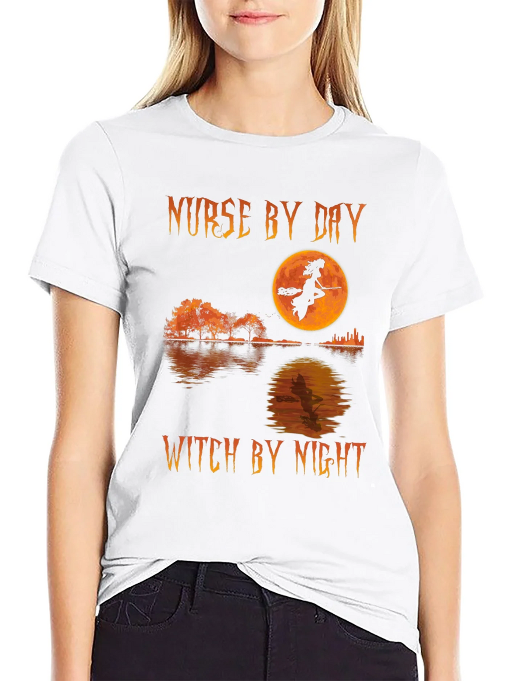 Nurse by Day Witch by Night Halloween T-Shirt product image 11
