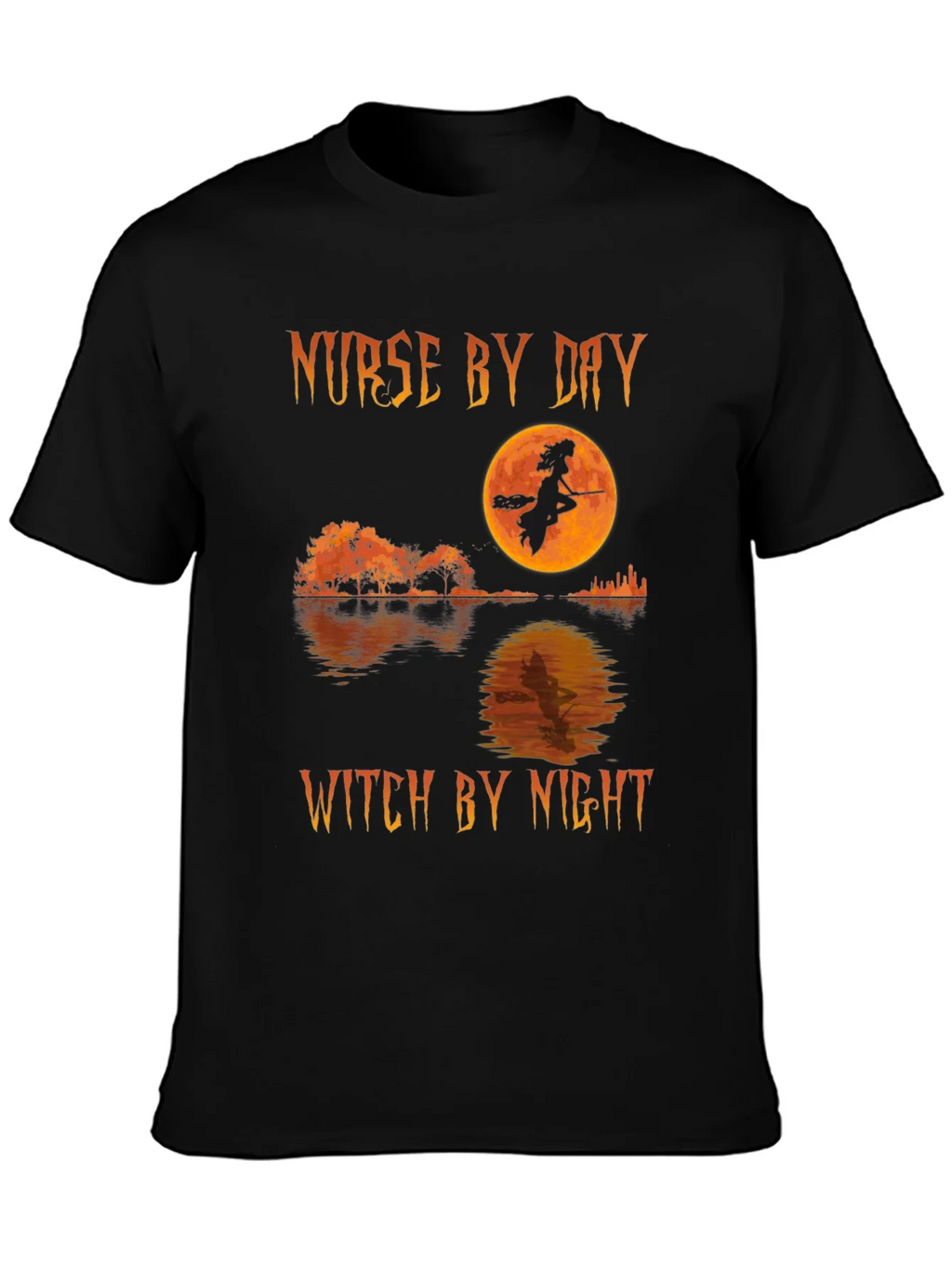 Nurse by Day Witch by Night Halloween T-Shirt product image 6