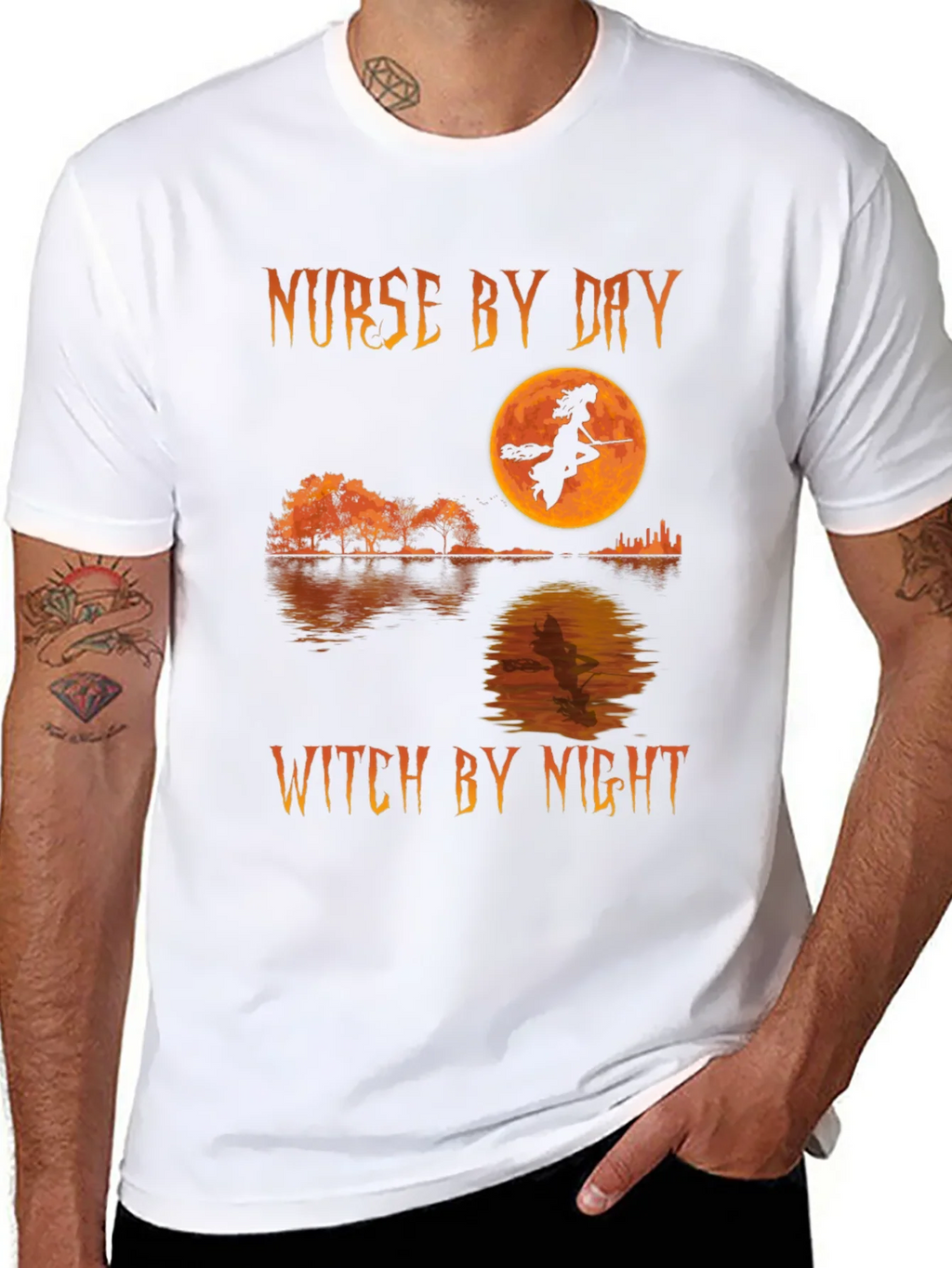 Nurse by Day Witch by Night Halloween T-Shirt product image 10