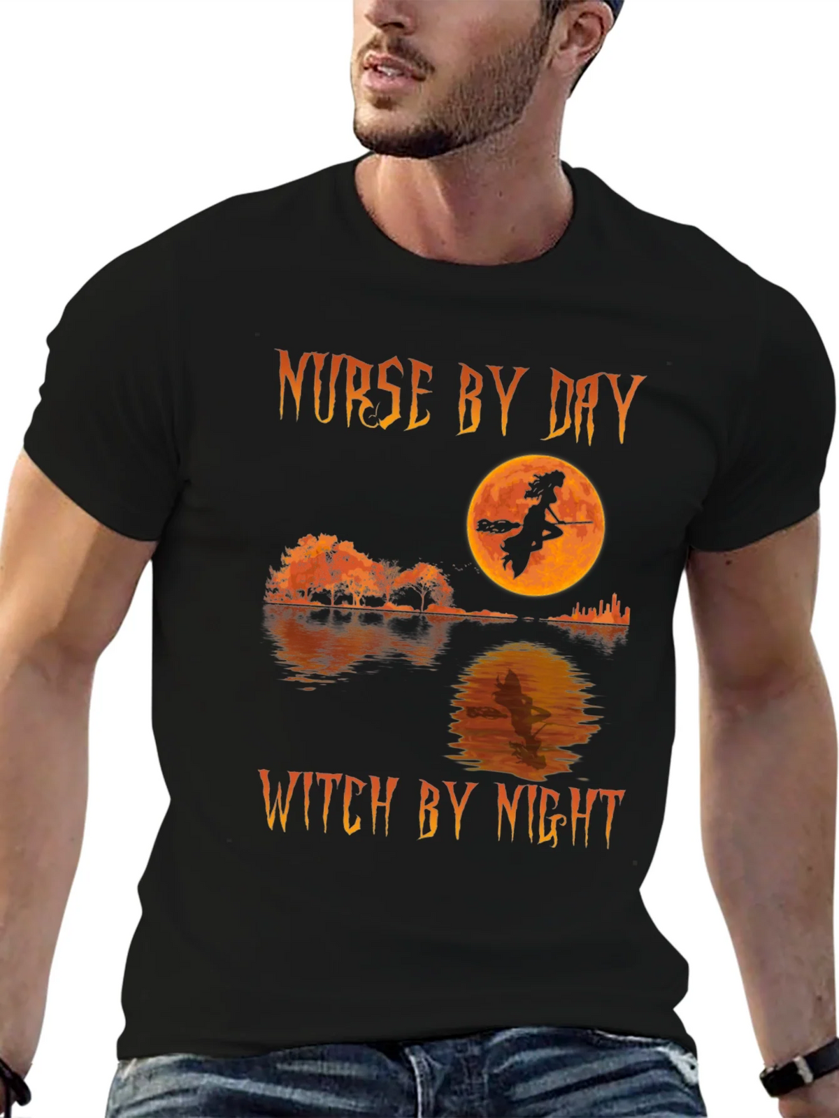 Nurse by Day Witch by Night Halloween T-Shirt product image 9
