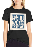 Miami Beach Palm Tree Graphic T-Shirt product image 1