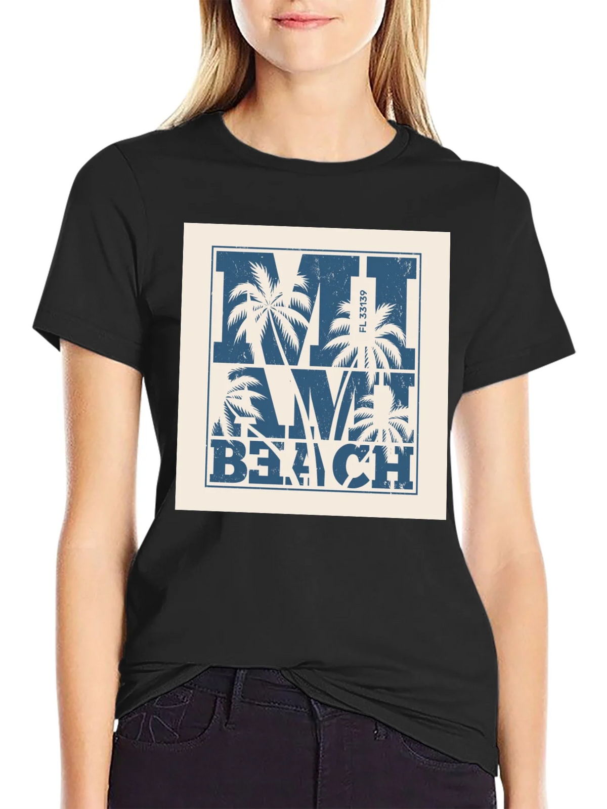Miami Beach Palm Tree Graphic T-Shirt product image 1