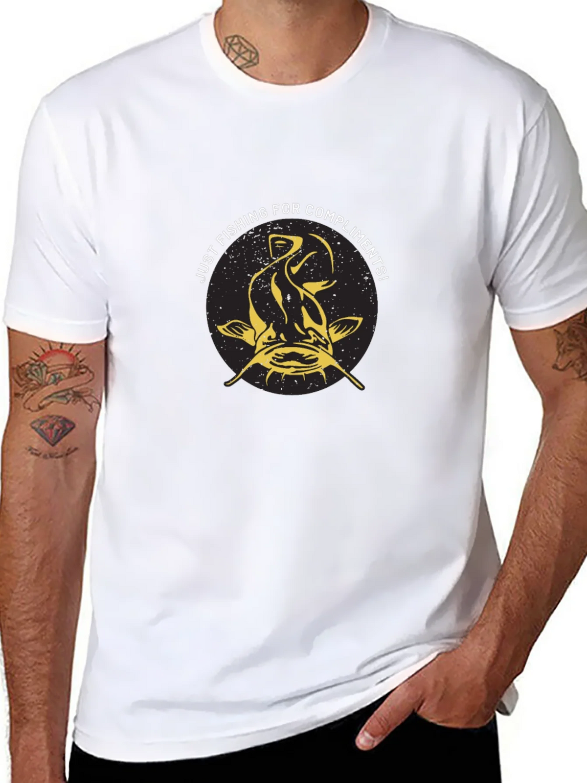 Fishing for Compliments Black T-Shirt product image 1