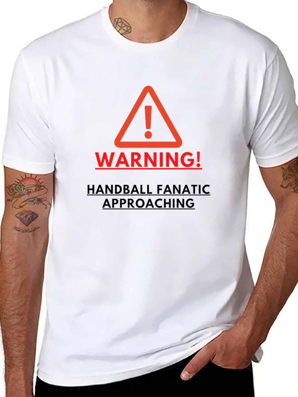 Warning Handball Fanatic Mens T-shirt product image 10