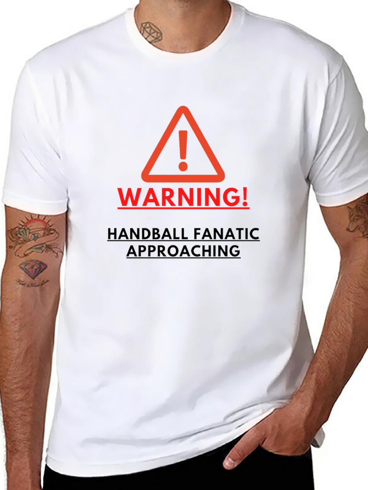 Warning Handball Fanatic Mens T-shirt product image 10