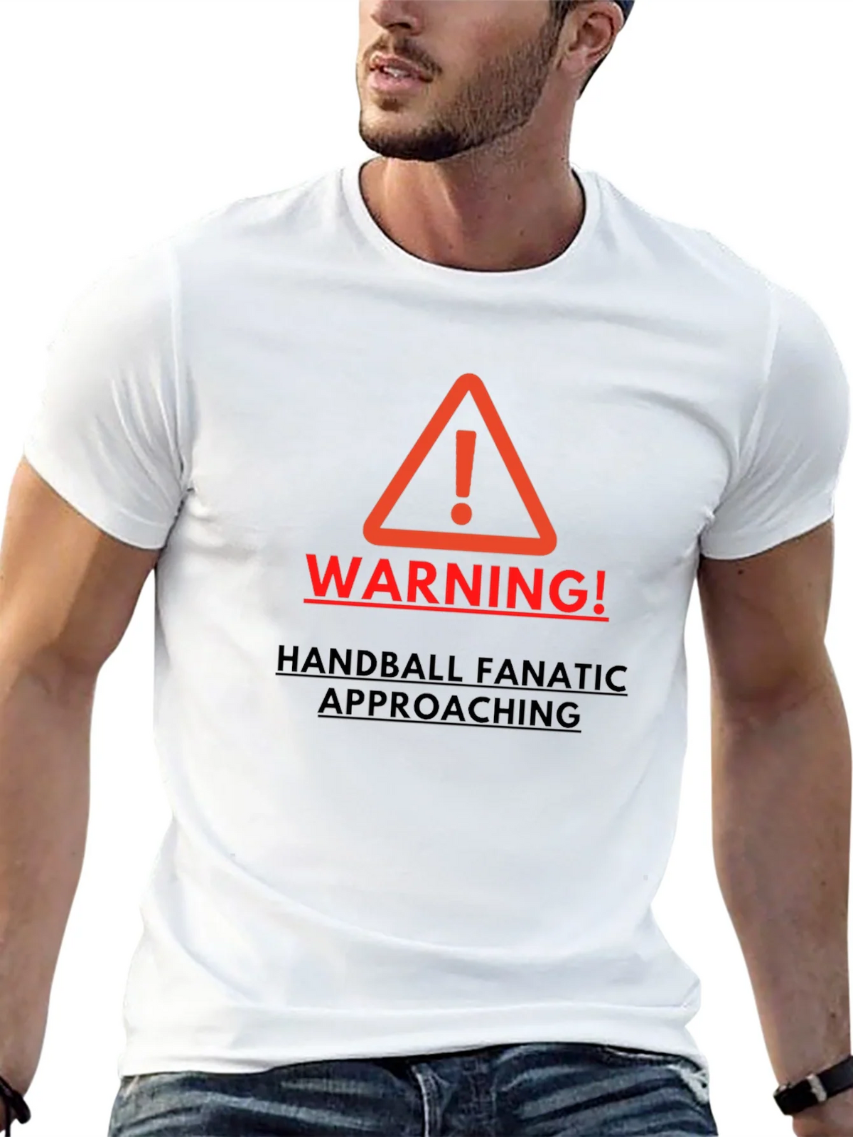 Warning Handball Fanatic Mens T-shirt product image 4