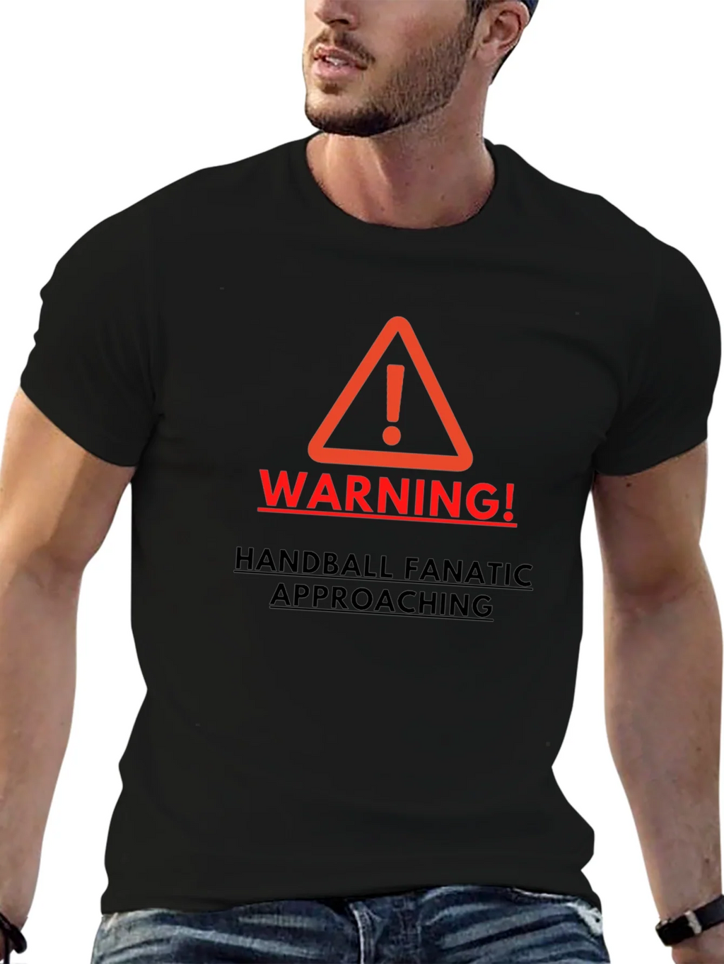 Warning Handball Fanatic Mens T-shirt product image 9