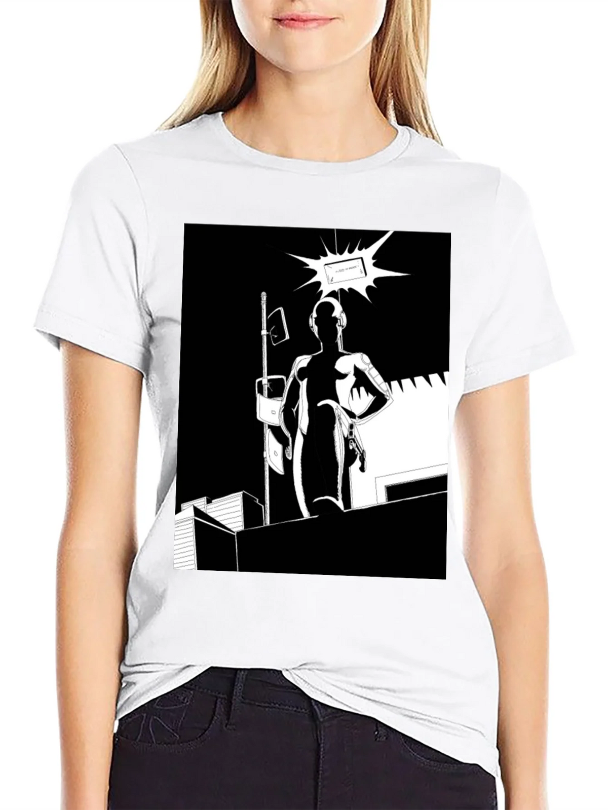 Abstract Black Graphic Tee product image 11