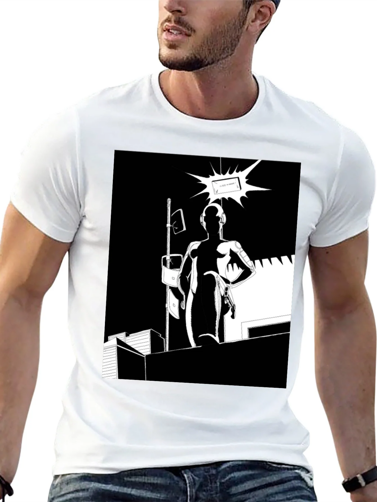 Abstract Black Graphic Tee product image 4