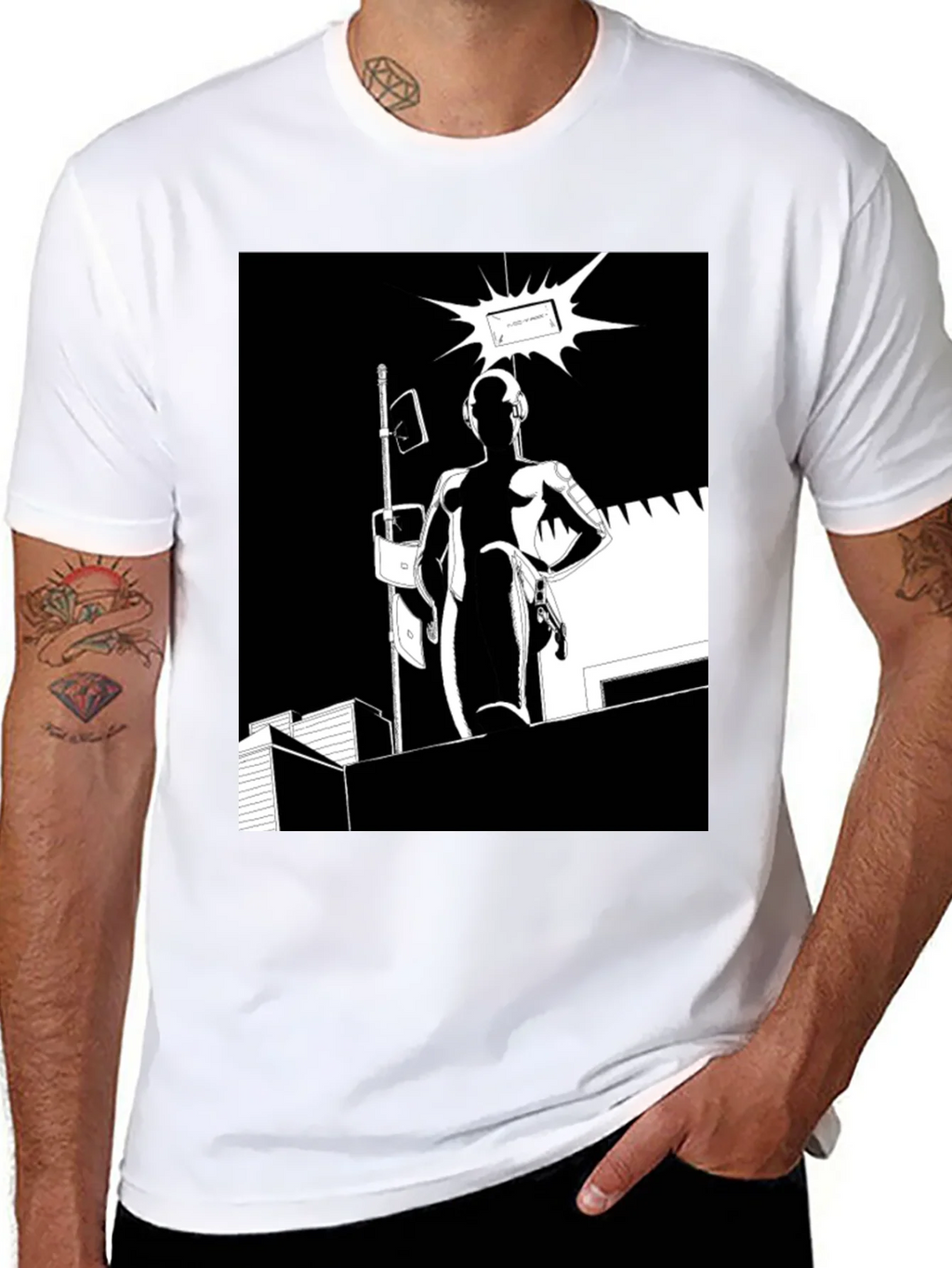 Abstract Black Graphic Tee product image 10
