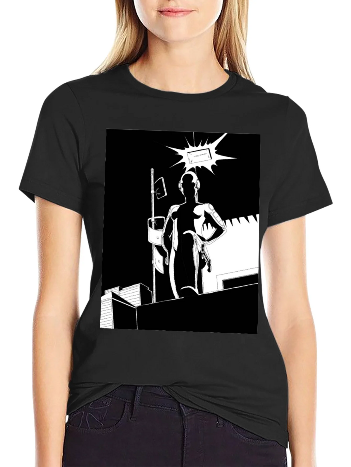 Abstract Black Graphic Tee product image 5