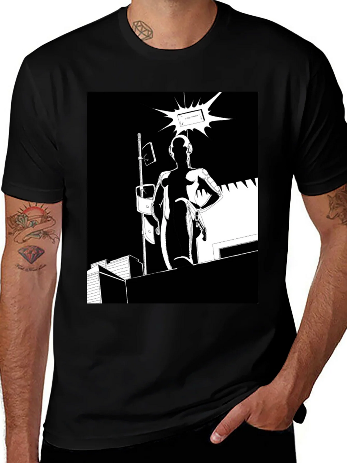 Abstract Black Graphic Tee product image 1
