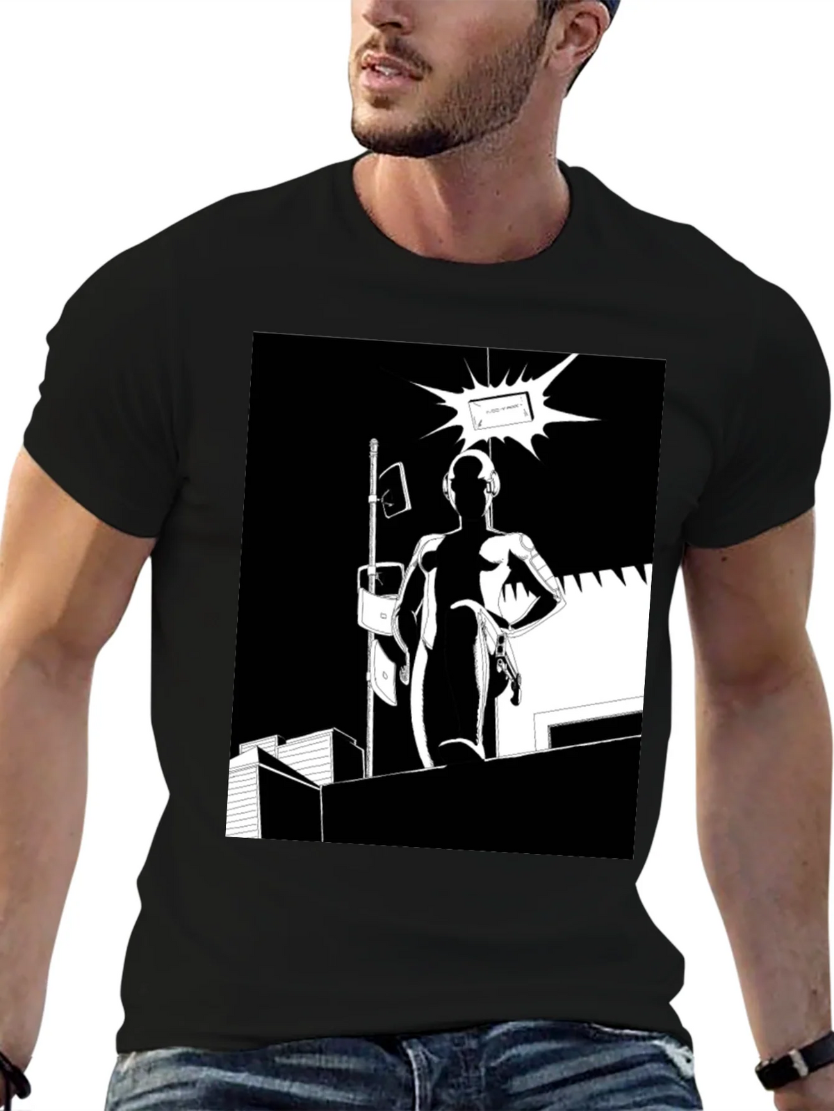 Abstract Black Graphic Tee product image 9