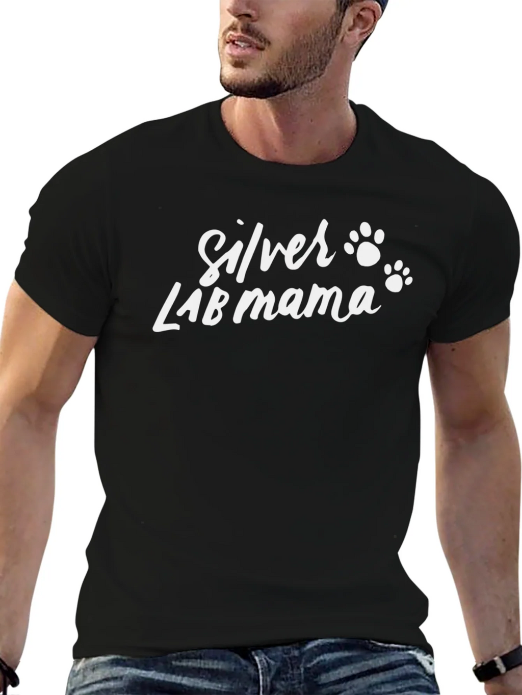 Silver Lab Mama T-Shirt - Dog Paw Prints product image 9