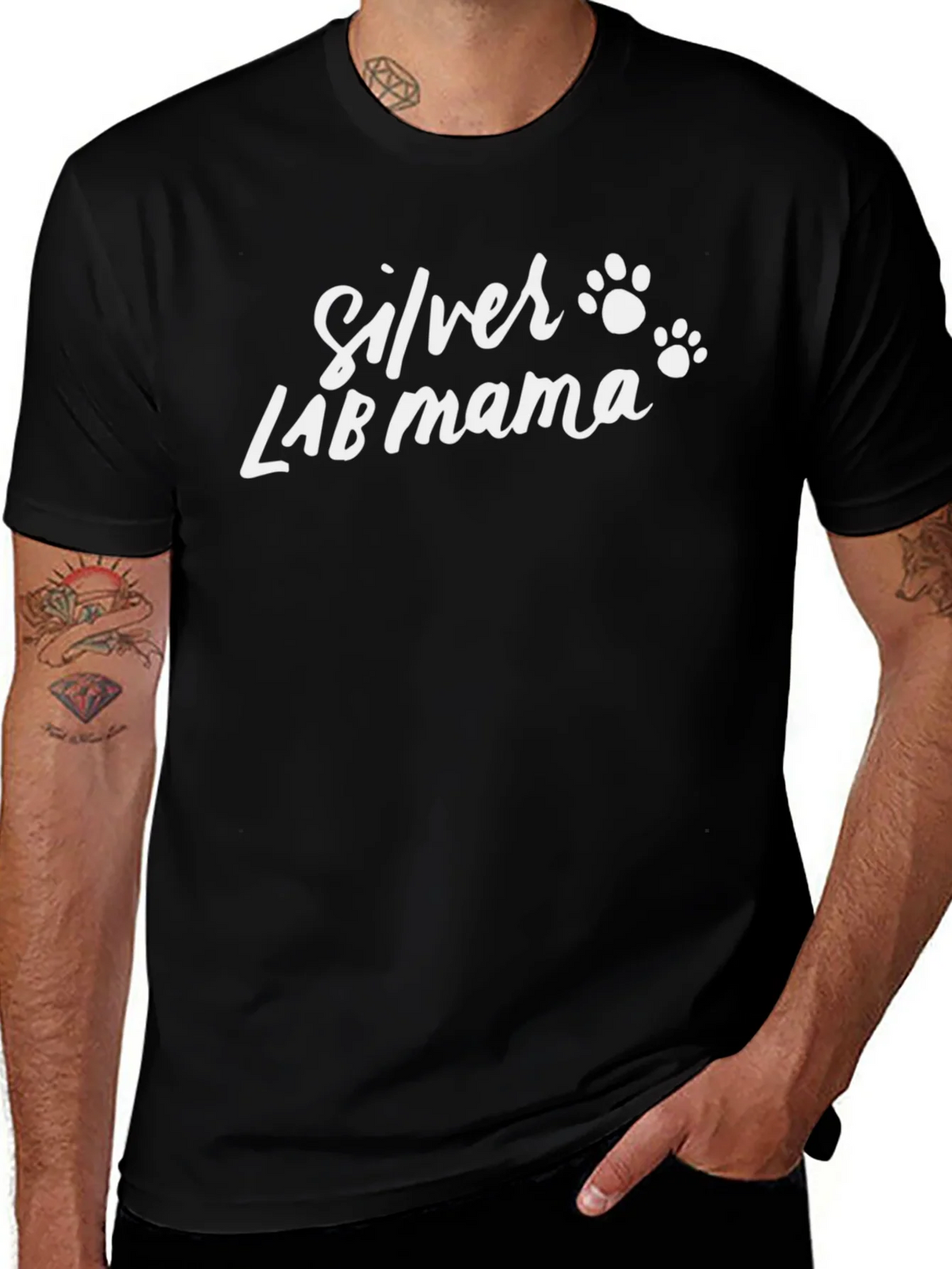 Silver Lab Mama T-Shirt - Dog Paw Prints product image 1