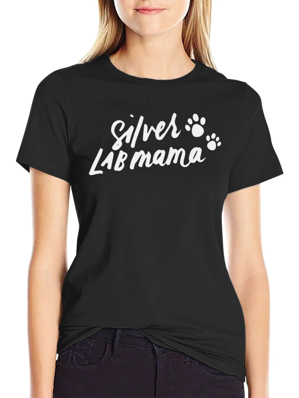 Silver Lab Mama T-Shirt - Dog Paw Prints product image 5