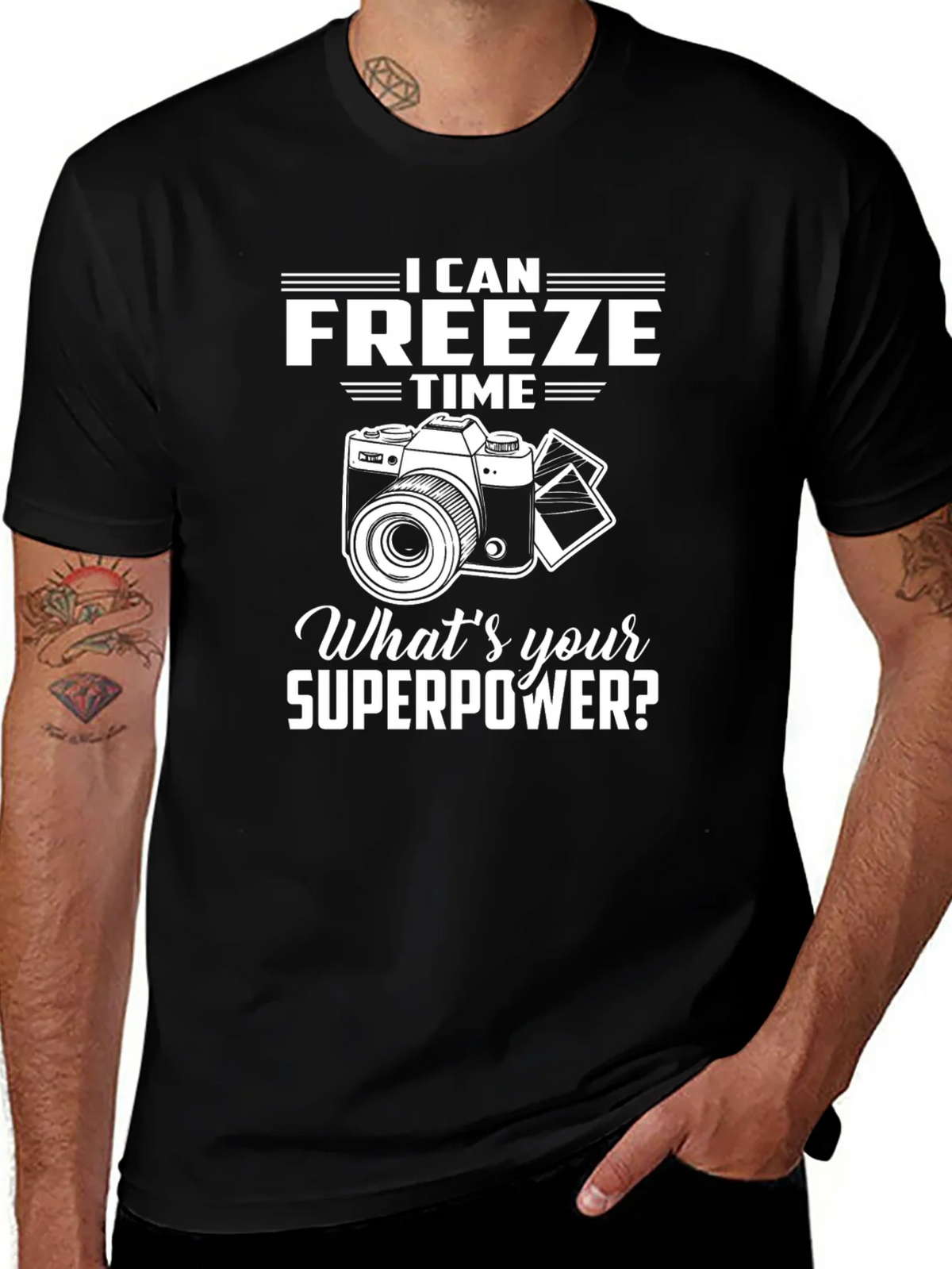 Freeze Time Camera Graphic Tee - Photographer Superpower product image 1