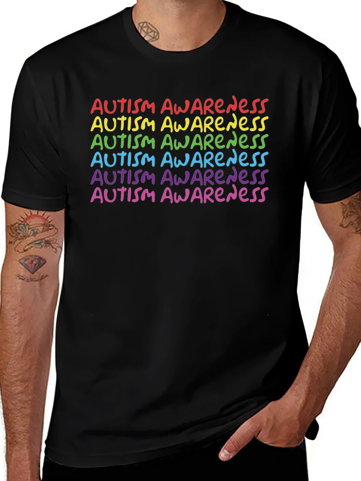 Autism Awareness Rainbow Tee - Support & Acceptance product image 1