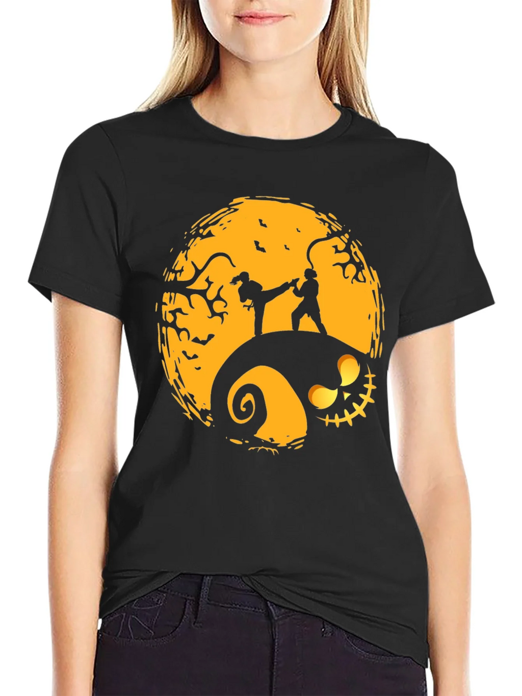 Halloween Karate Silhouette Graphic Tee product image 5
