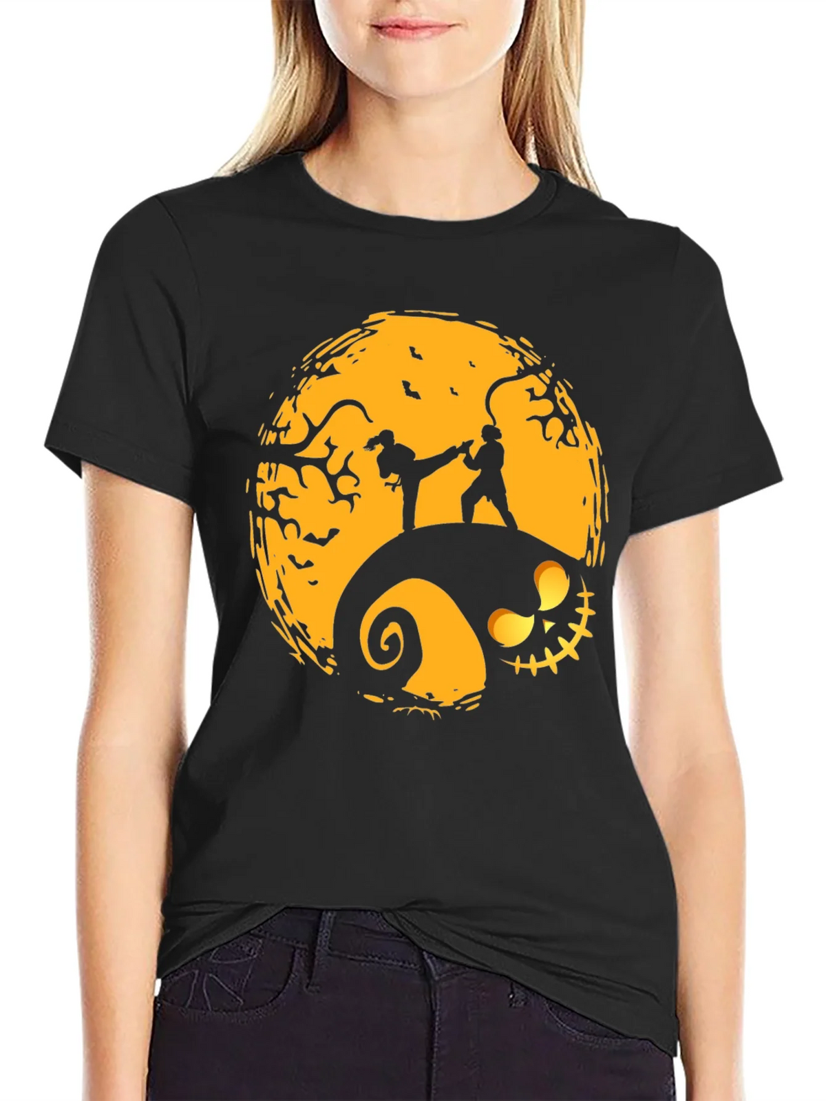 Halloween Karate Silhouette Graphic Tee product image 5