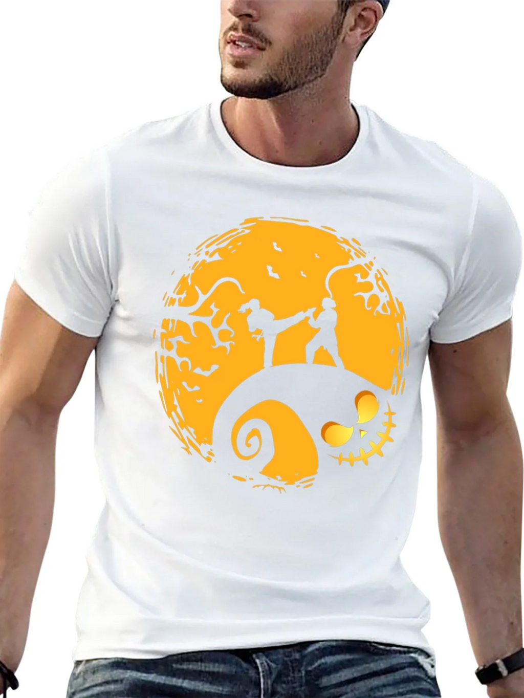 Halloween Karate Silhouette Graphic Tee product image 4