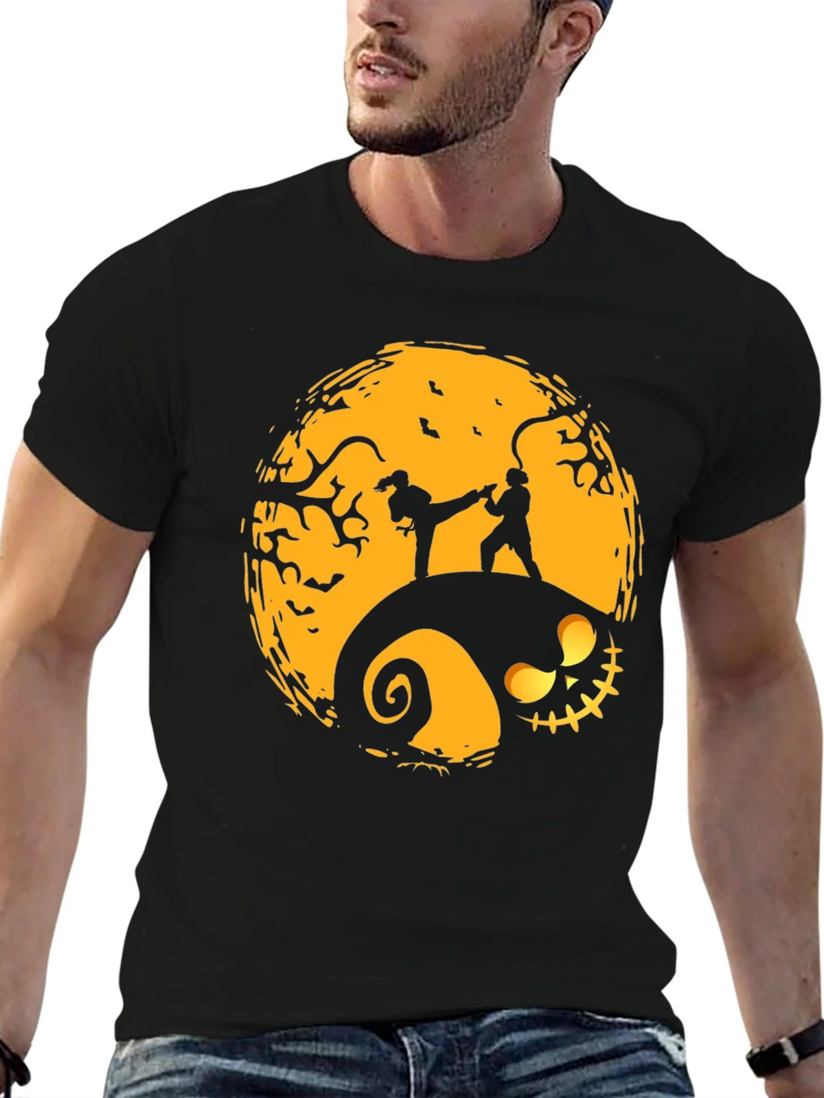 Halloween Karate Silhouette Graphic Tee product image 9