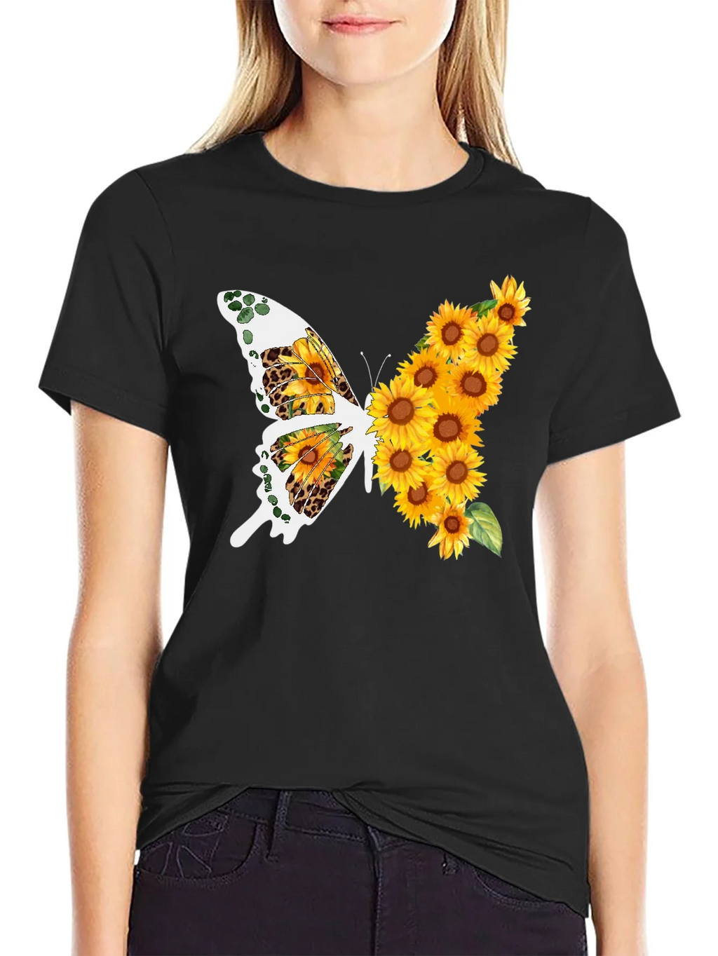 Sunflower Butterfly Graphic T-Shirt product image 2
