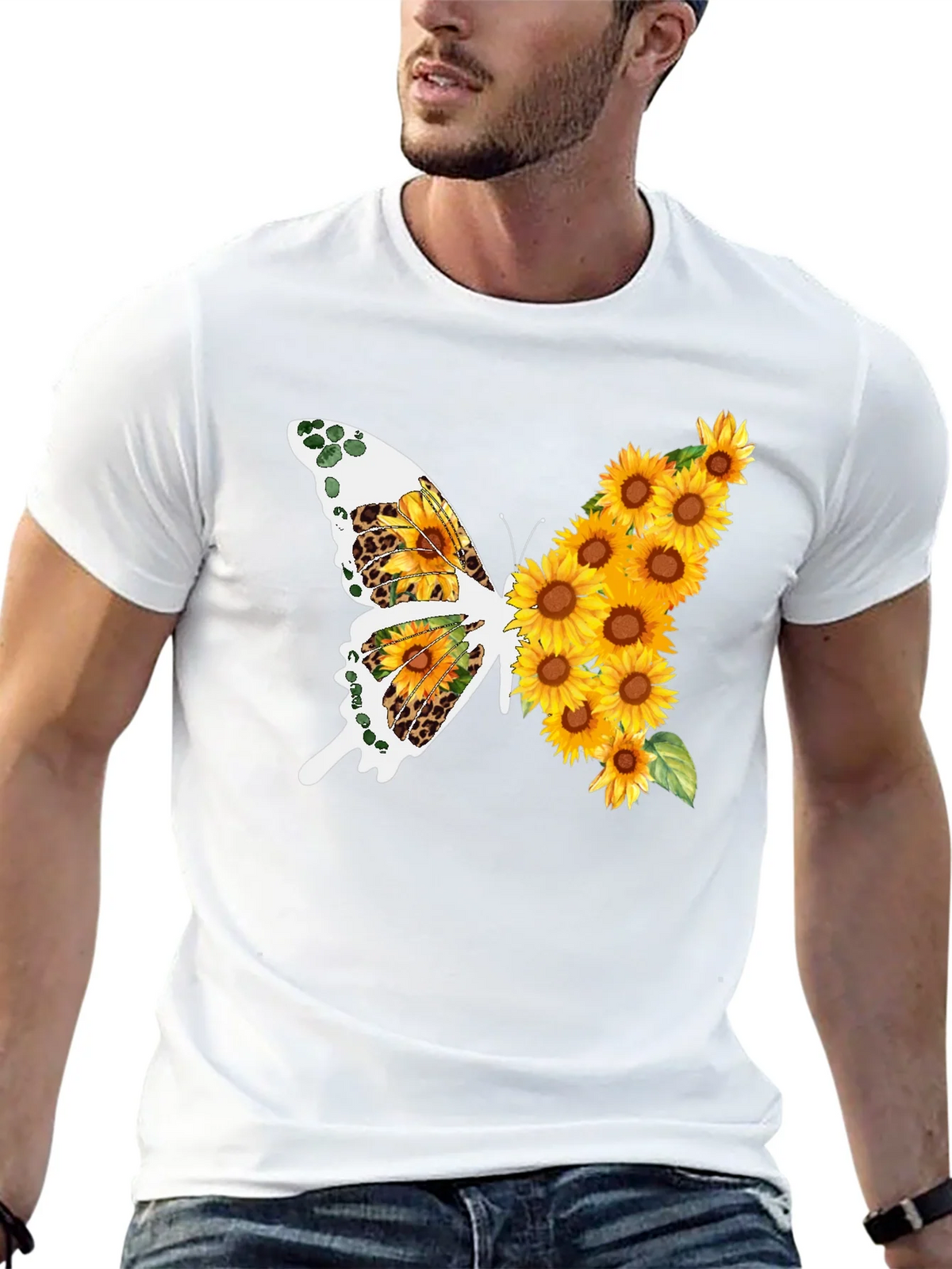 Sunflower Butterfly Graphic T-Shirt product image 1