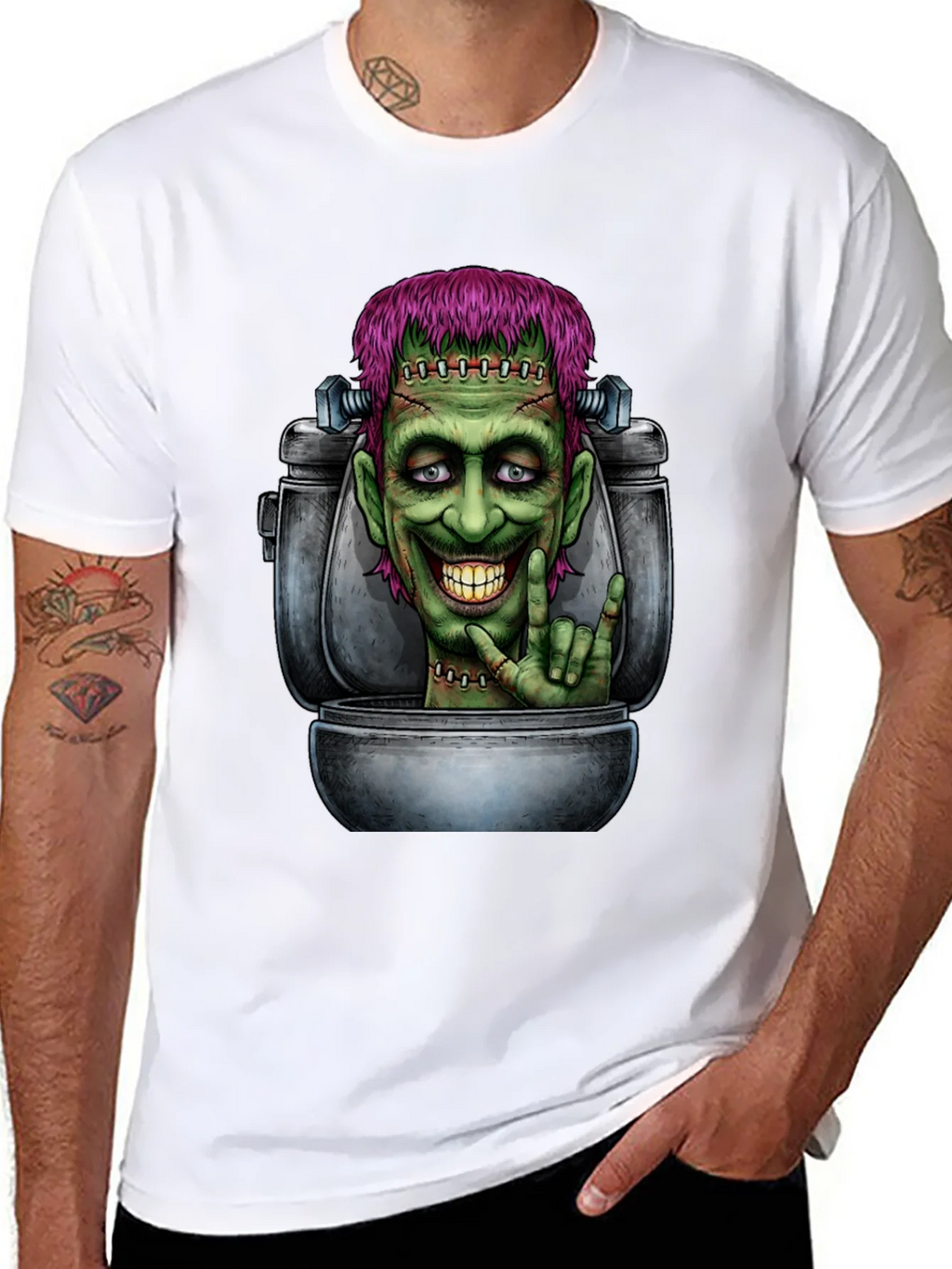 Frankensteins Monster Toilet Humor Graphic Tee product image 10