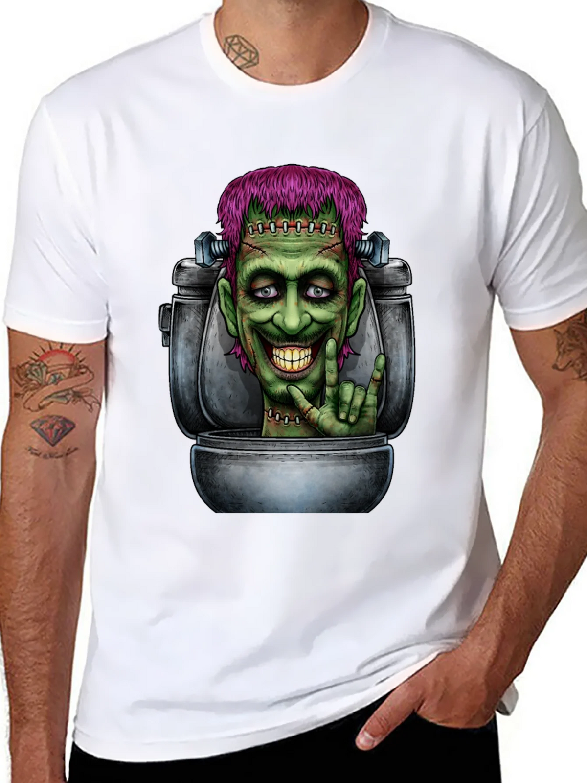 Frankensteins Monster Toilet Humor Graphic Tee product image 10