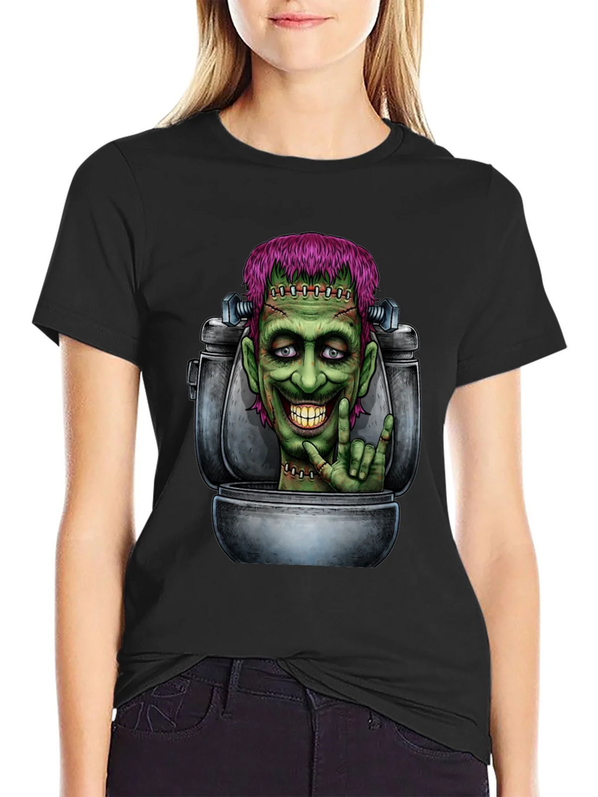 Frankensteins Monster Toilet Humor Graphic Tee product image 5