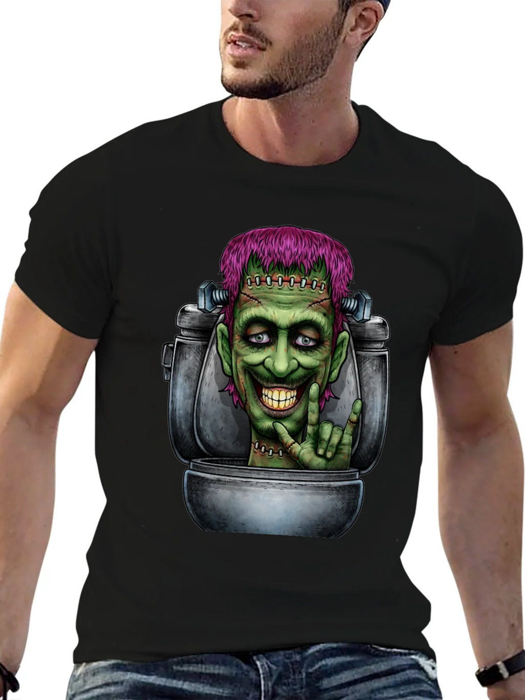 Frankensteins Monster Toilet Humor Graphic Tee product image 9