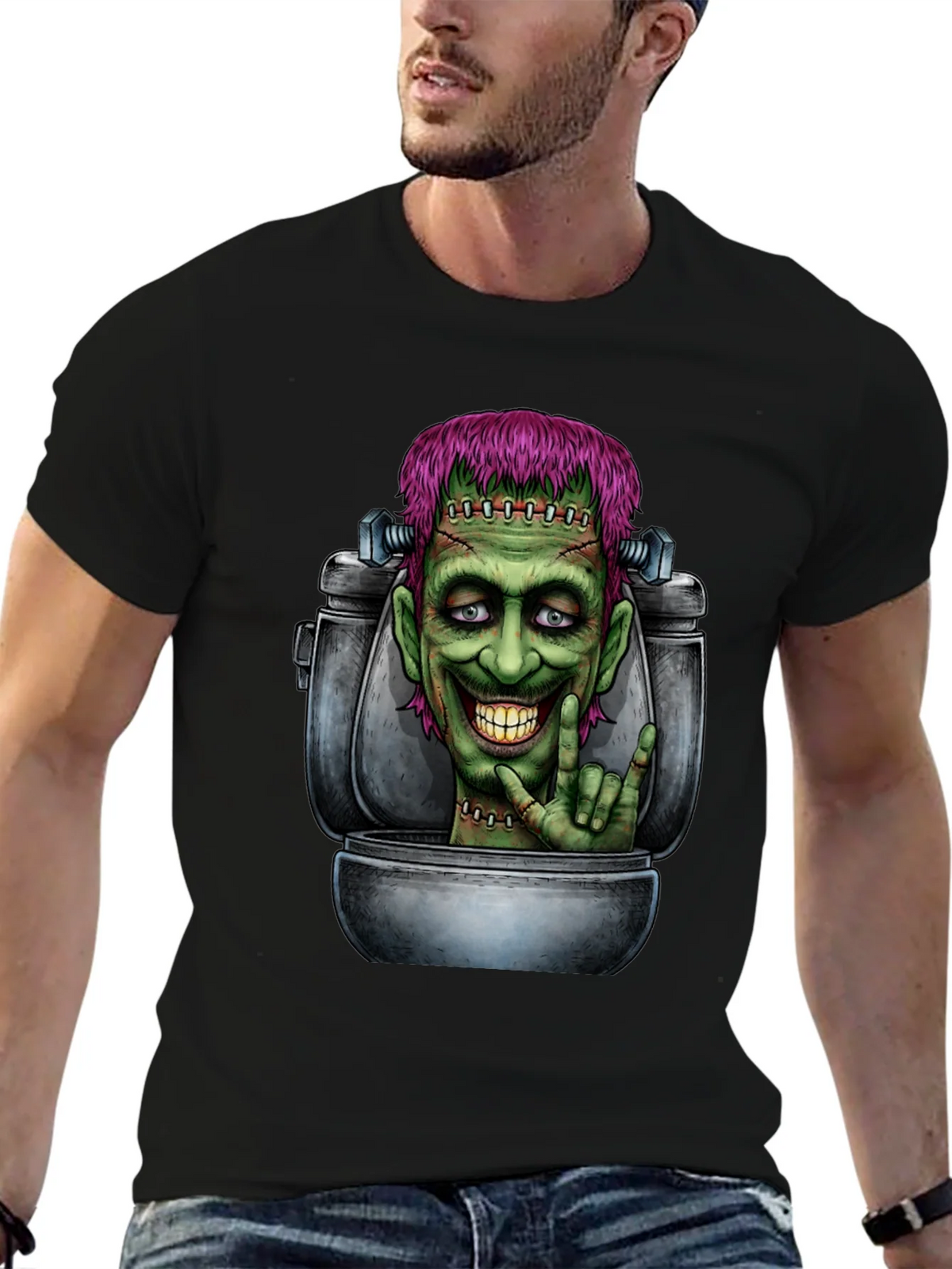 Frankensteins Monster Toilet Humor Graphic Tee product image 9