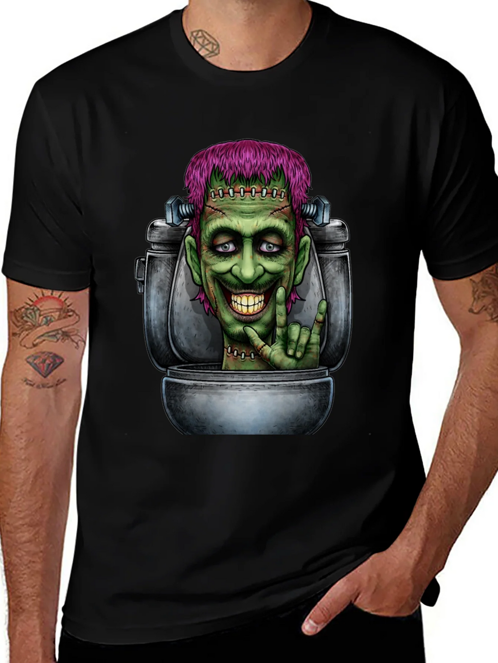 Frankensteins Monster Toilet Humor Graphic Tee product image 1
